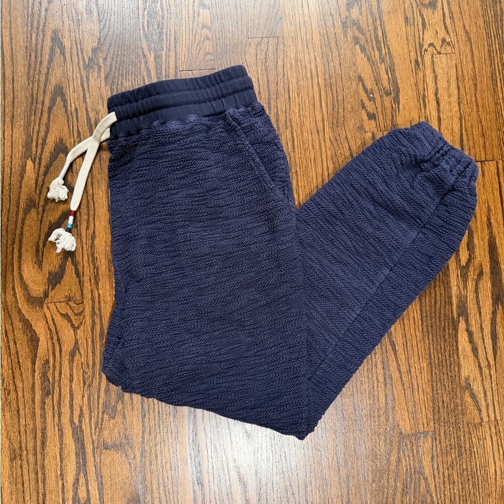 Sol Angeles Men's M Blue Textured Sweatpants~Pocket‎ Drawstring Fleece Joggers
